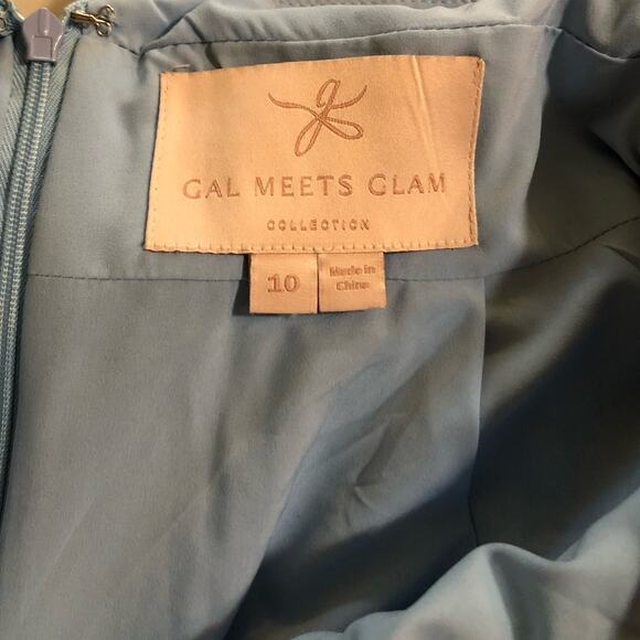 Gal Meets Glam Blue Striped Fit and Flare Dress Size 10 - Picture 4 of 6